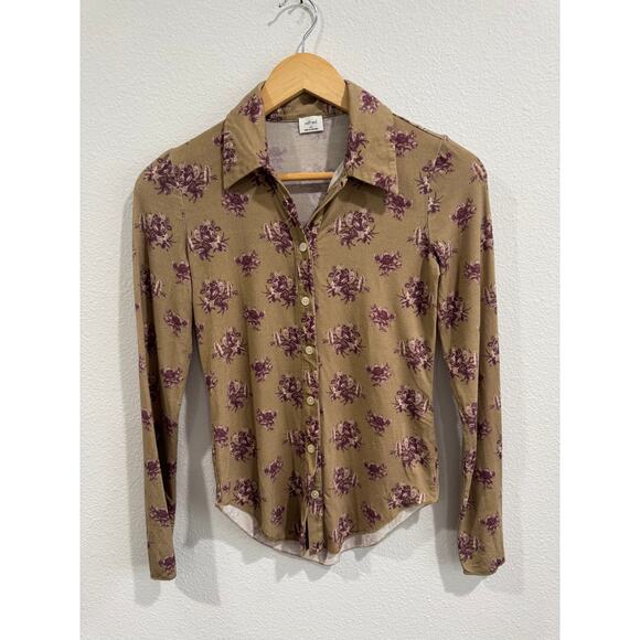 Wilfred Tops - Wilfred brown and floral button up shirt
